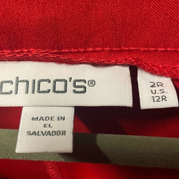 CHICO’s Red Capri Pant_Brigitte Beaded Ankle Pants_size 12R/2R_New - Picture 9 of 14